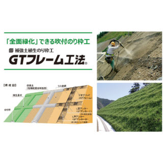 防災・環境保全に貢献する「全面緑化型」のり枠工GTフレーム工法®︎のイメージ画像