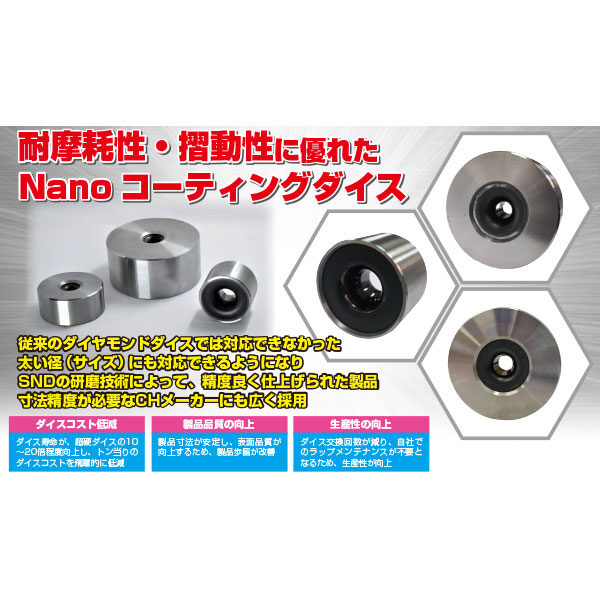 耐摩耗性・摺動性に優れたNanoコーティングダイスのイメージ画像