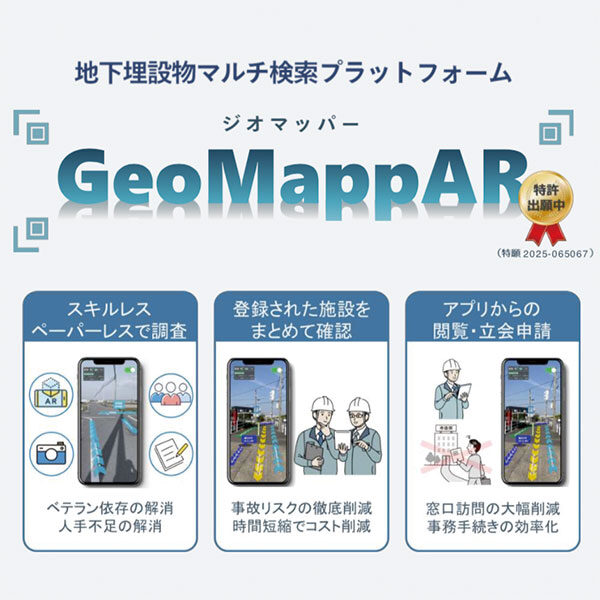 地下インフラ調査の次世代プラットフォーム「GeoMappAR」のイメージ画像
